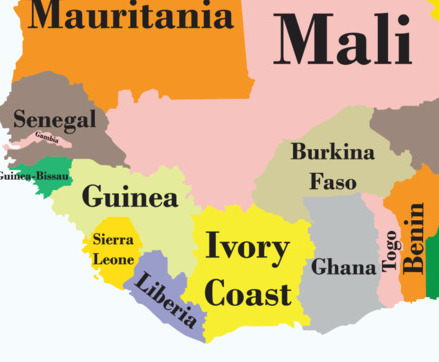 Carte Afrique de l'Ouest